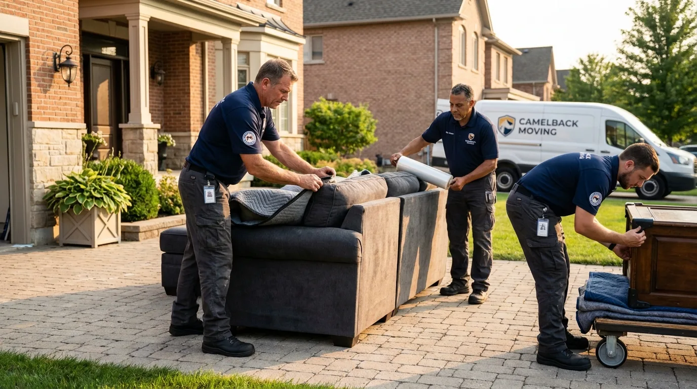 Large estate moving crew wrapping furniture in Soda Springs, ID