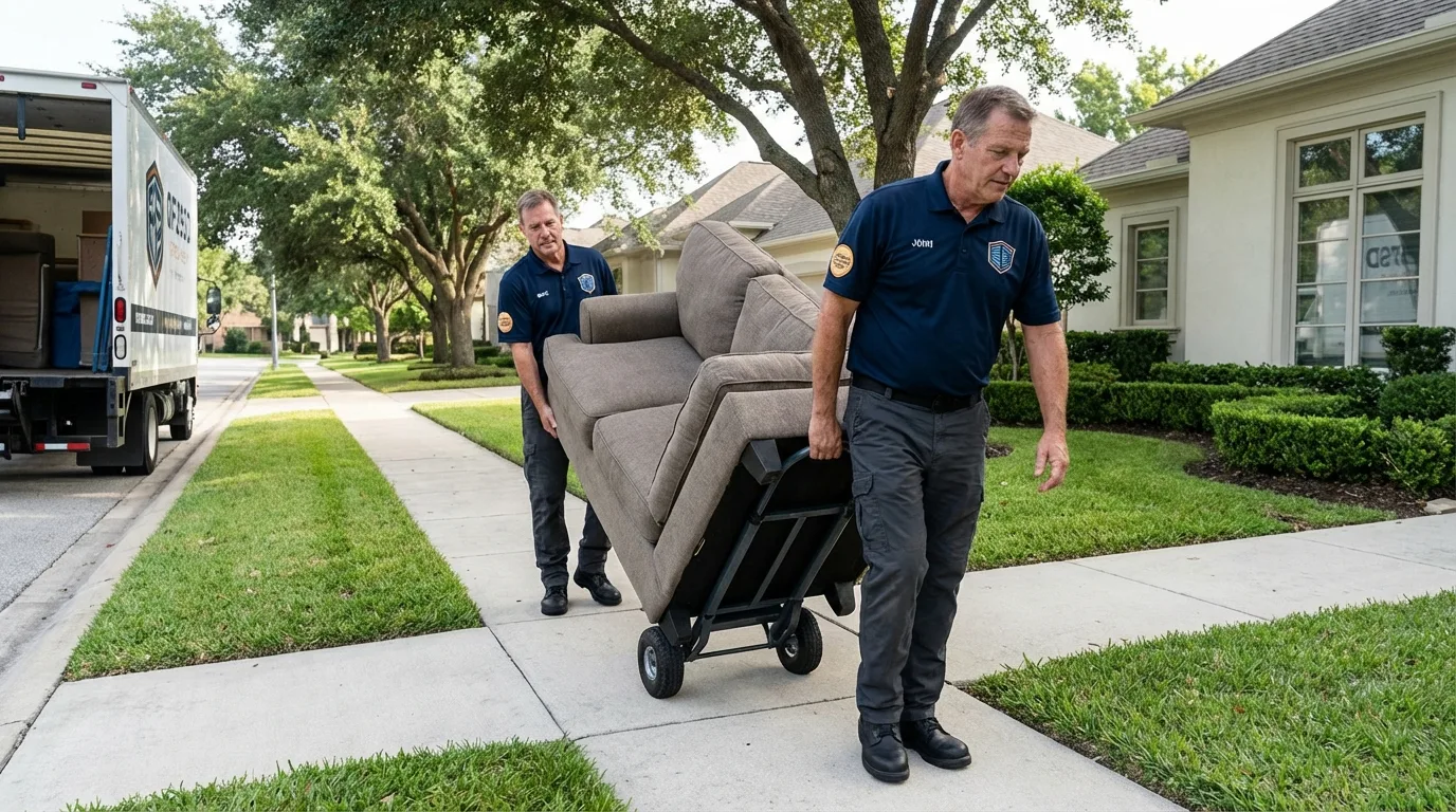 Local residential moving crew loading furniture in Soda Springs, ID