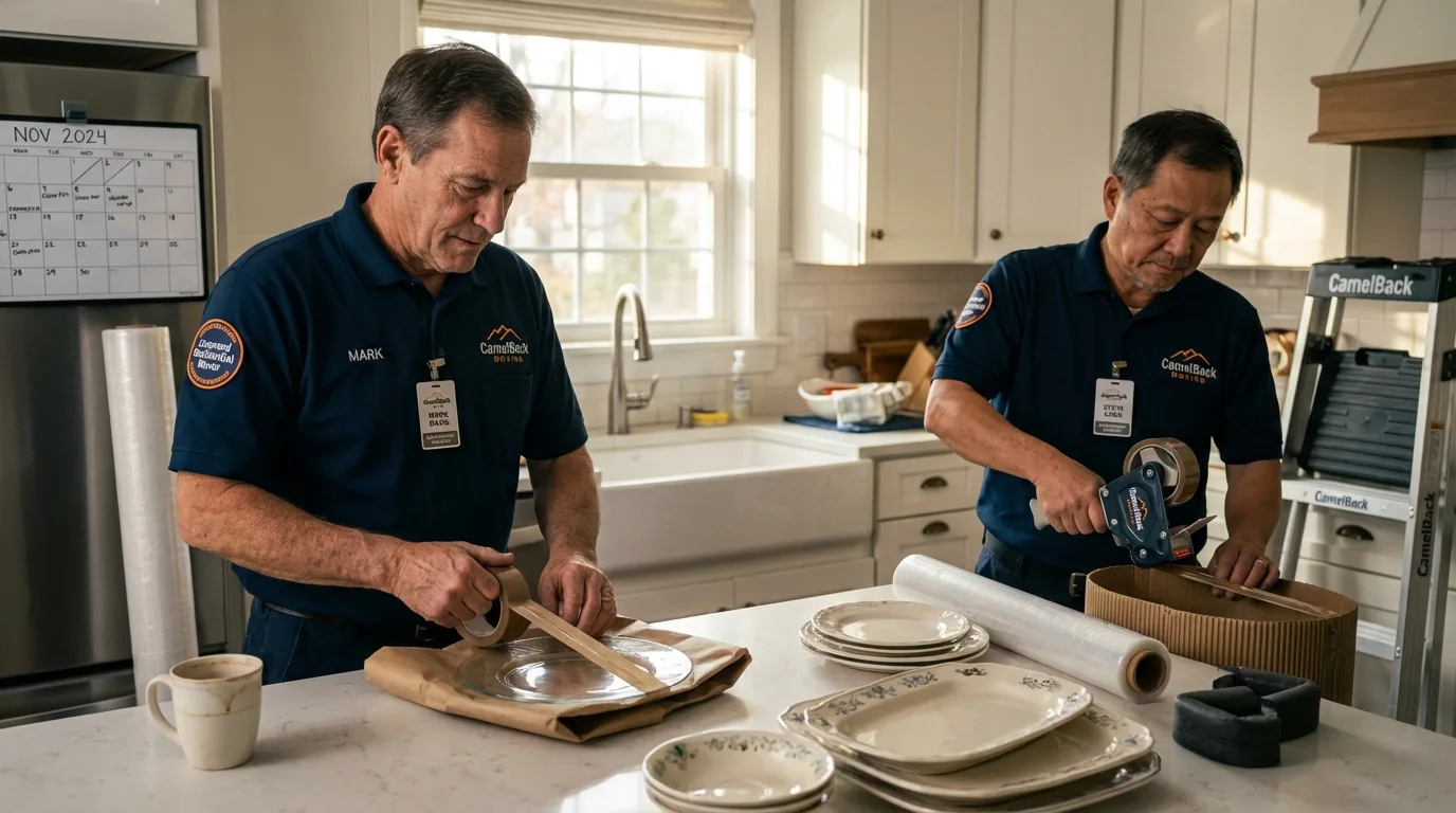 Professional crew packing kitchen dishware in Soda Springs, ID