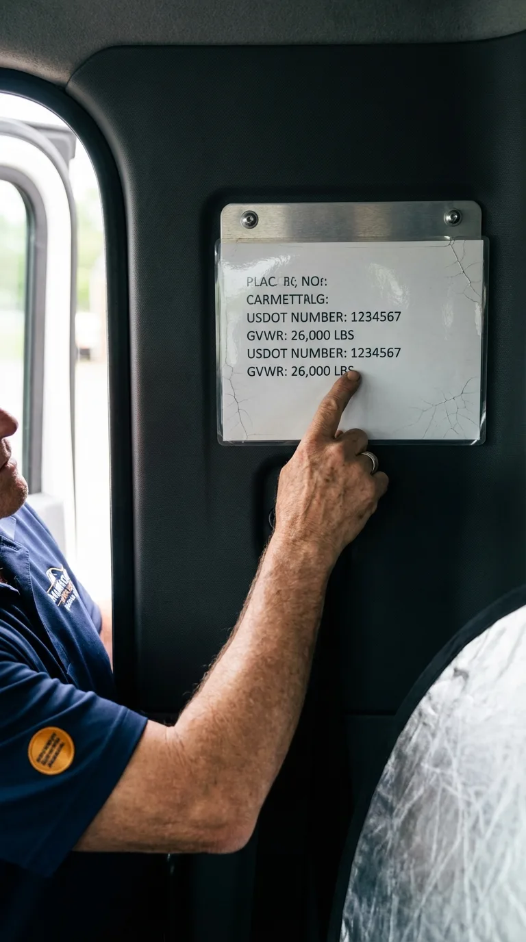 USDOT licensing placard verification in Soda Springs